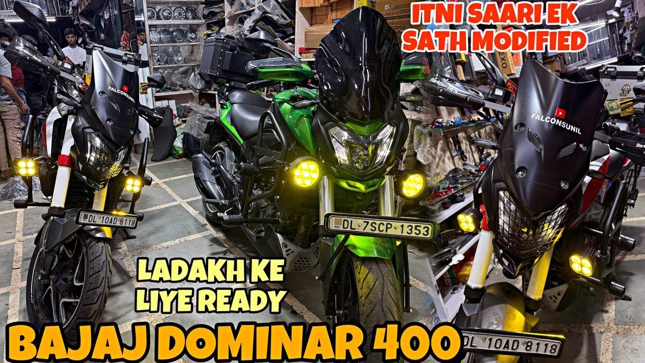 BAJAJ DOMINAR 400 2-2 ek sath Modified | Ladakh ke liye ready | Touring Modification | TopBox |