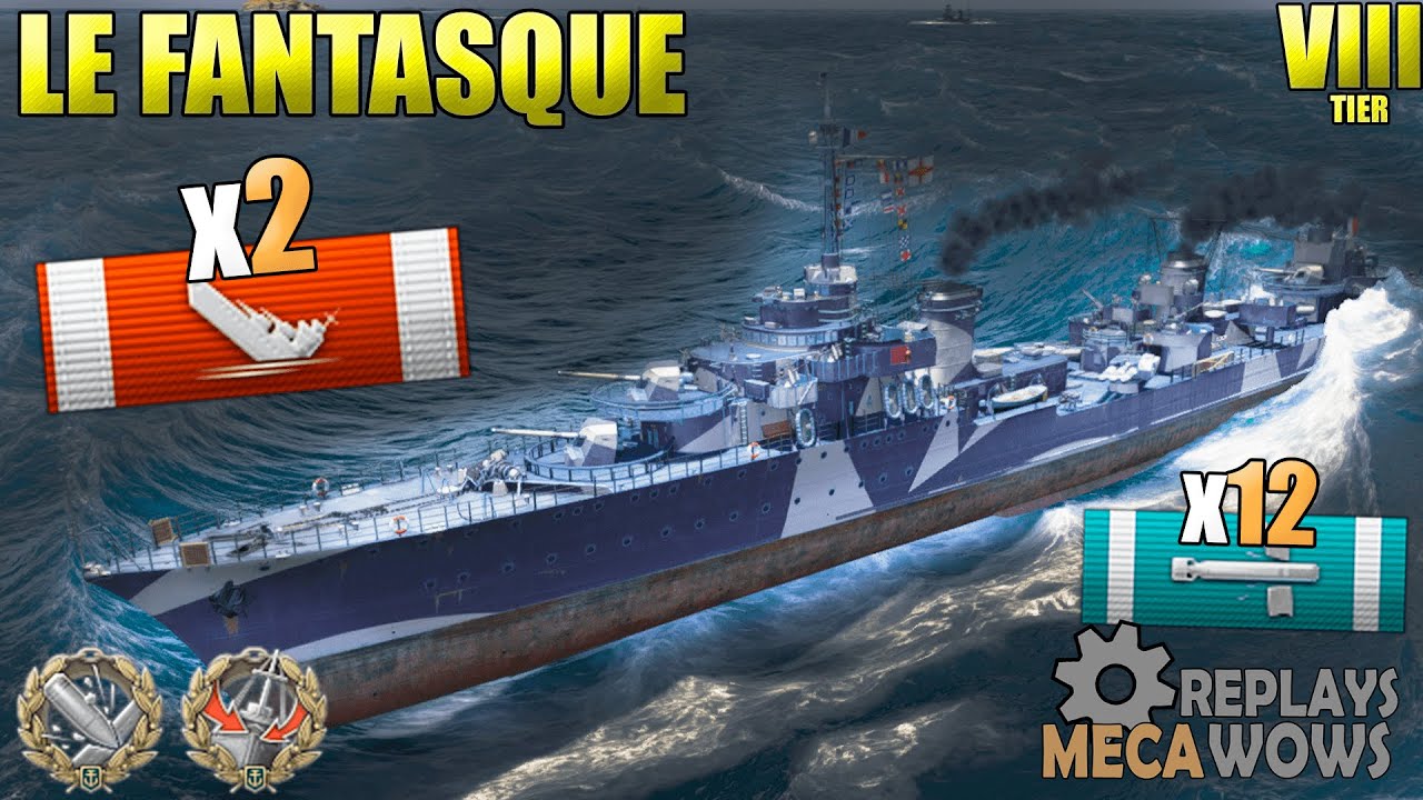 Le Fantasque 160k damage 12 torp hits | World of Warships Gameplay