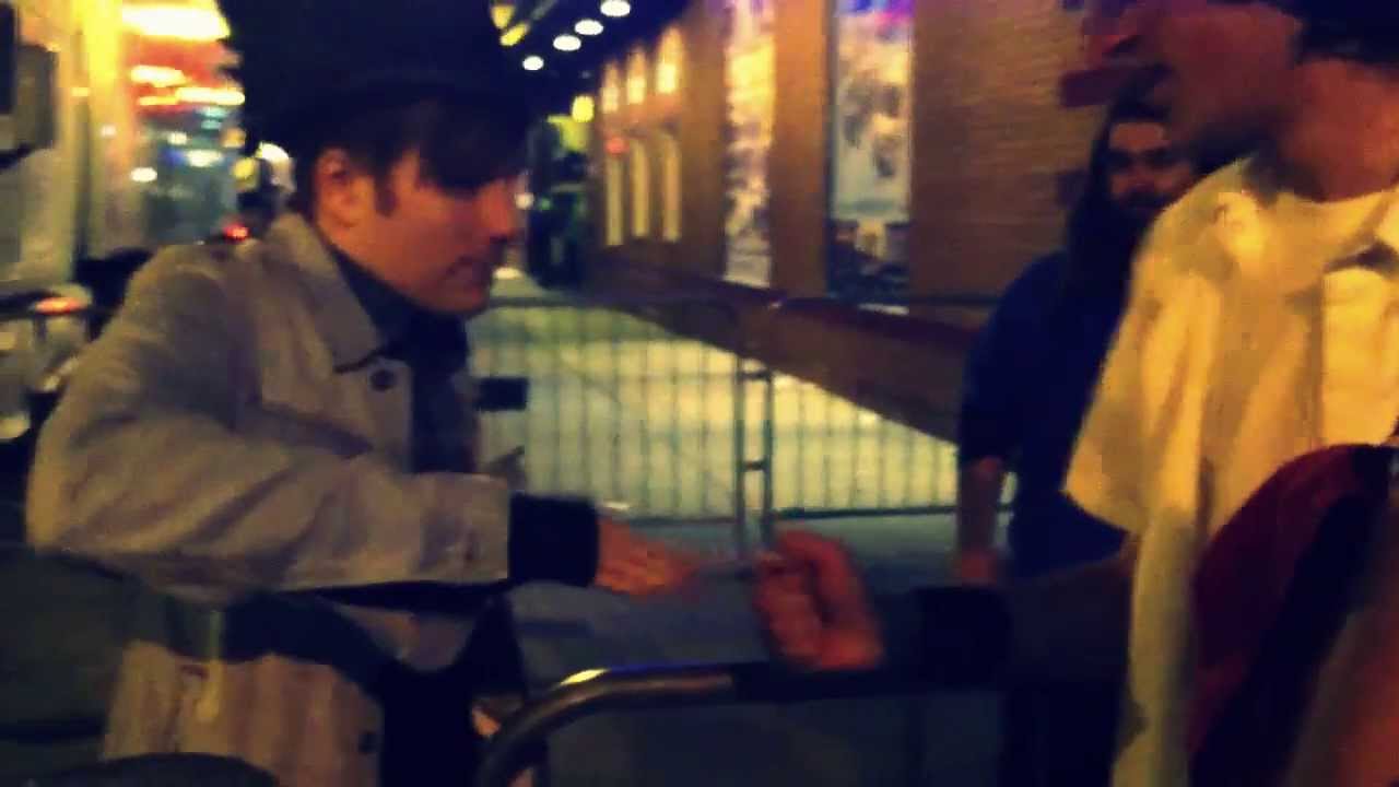 Patrick Stump and I playing Rock, Paper, Scissors
