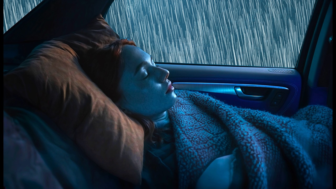 Best Rain and Thunder Sounds for Sleeping 🚘 Cozy Car Night Ambience