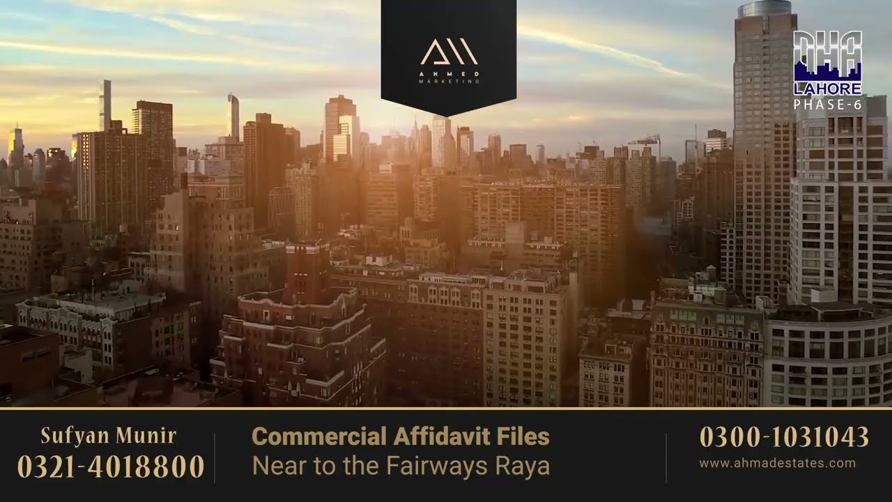 Commercial plots Available in CCA-3 , DHA Phase 6 Adjacent to Fairways Commercial DHA RAYA
