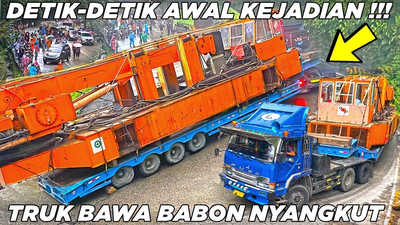 Keadaan Mencekam Tadi Sore di Sitinjau Lauik, Detik Detik Truk Muatan Crane Babon Tersangkut Total