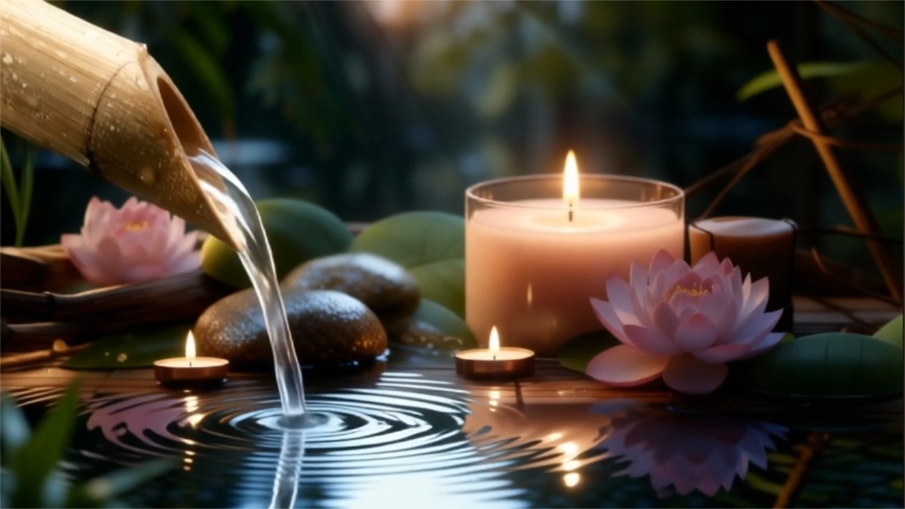3 Hours Bamboo Water Sounds 🌙 Sleep Instantly | Anxiety & Stress Relief