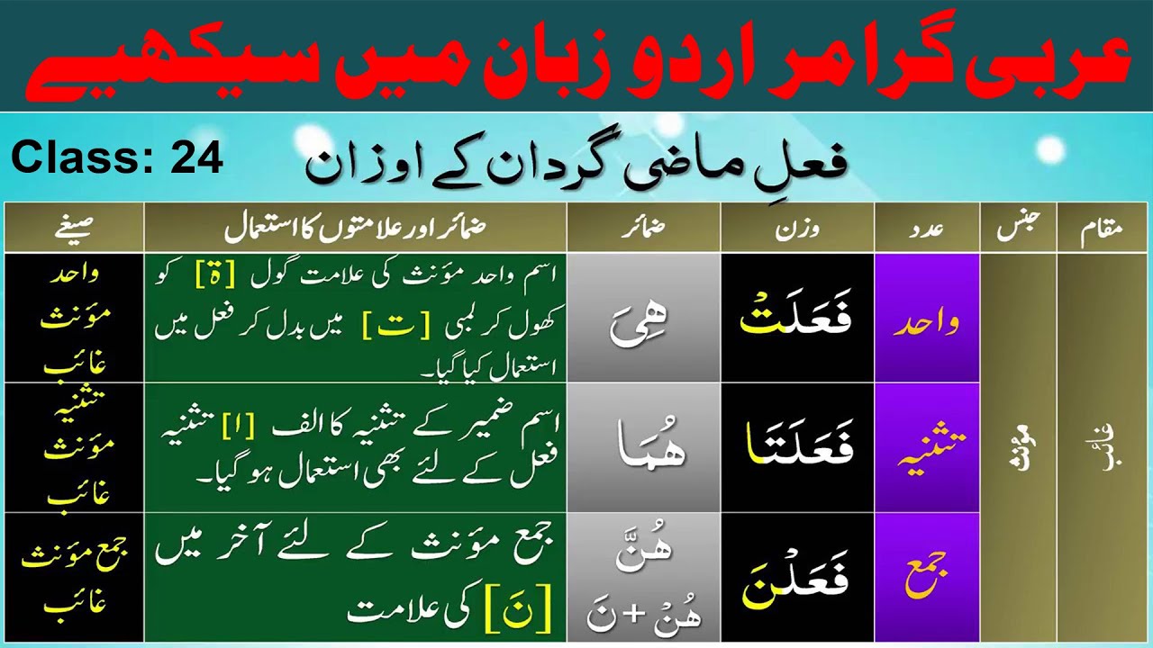 Arabic Grammar - Class 24  Urdu / Hindi