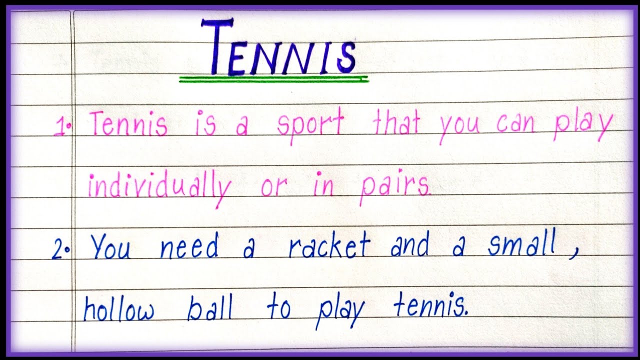 10 Lines on Tennis in English| About Tennis Game|