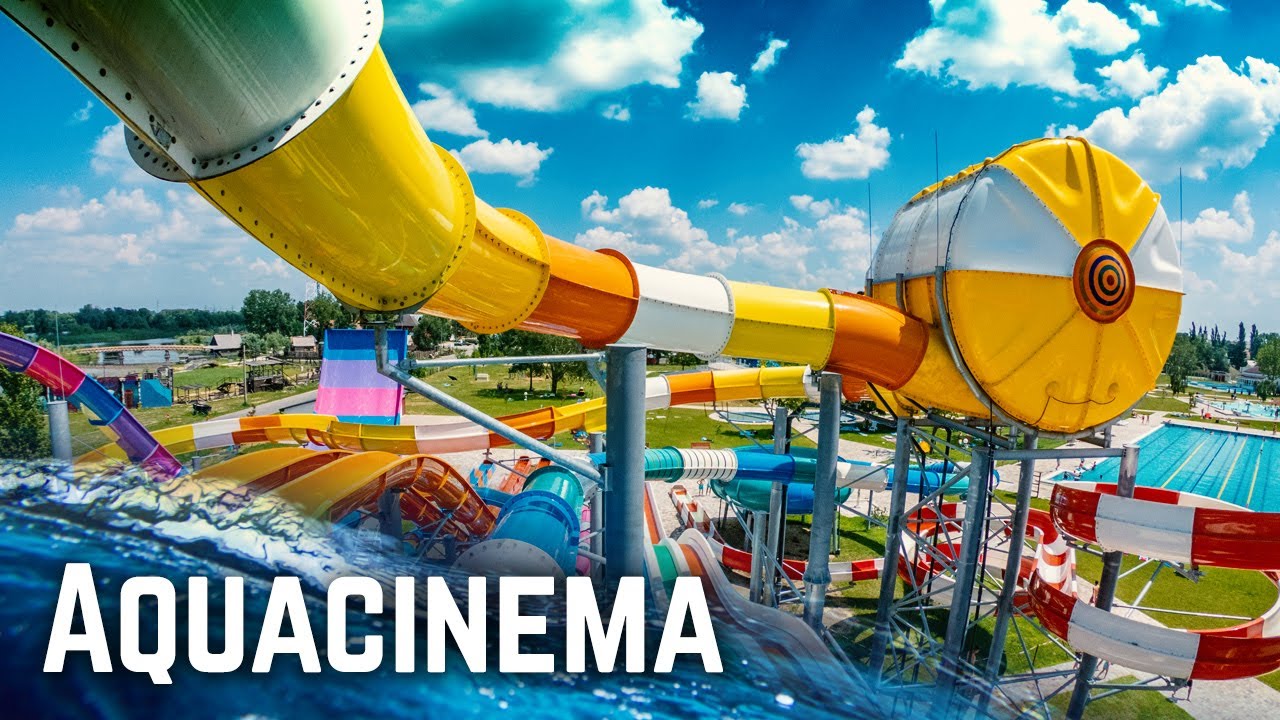 GIANT Water Park in Hungary: Aquacinema Kisvárda (Slides)
