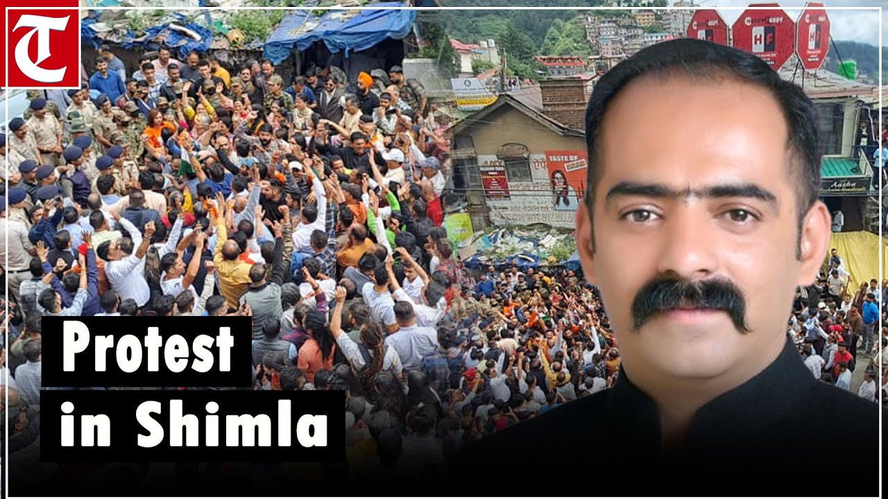Protest in Shimla over alleged illegal construction of a religious structure