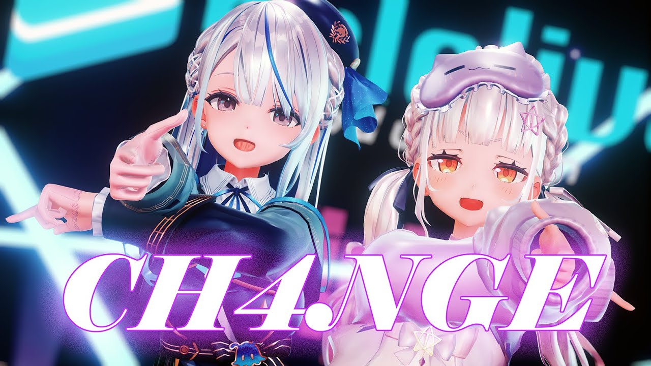 【hololive MMD(卒業生)／4K／60FPS】紫咲シオン🌙／雨海（あまがい）ルカ☔🐬【CH4NGE-Giga(cover)】#シオンの書物 #描いていルカ