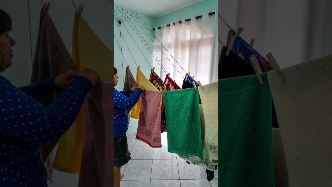 #varal Varal Sobe e Desce 8 cordas. Resistente e Discreto #limpeza #organiza&ccedil;&atilde;o #roupas #praticidade