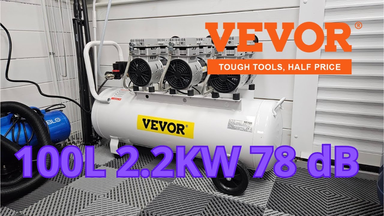 Compresseur d'air VEVOR 100L silencieux et sans huile !