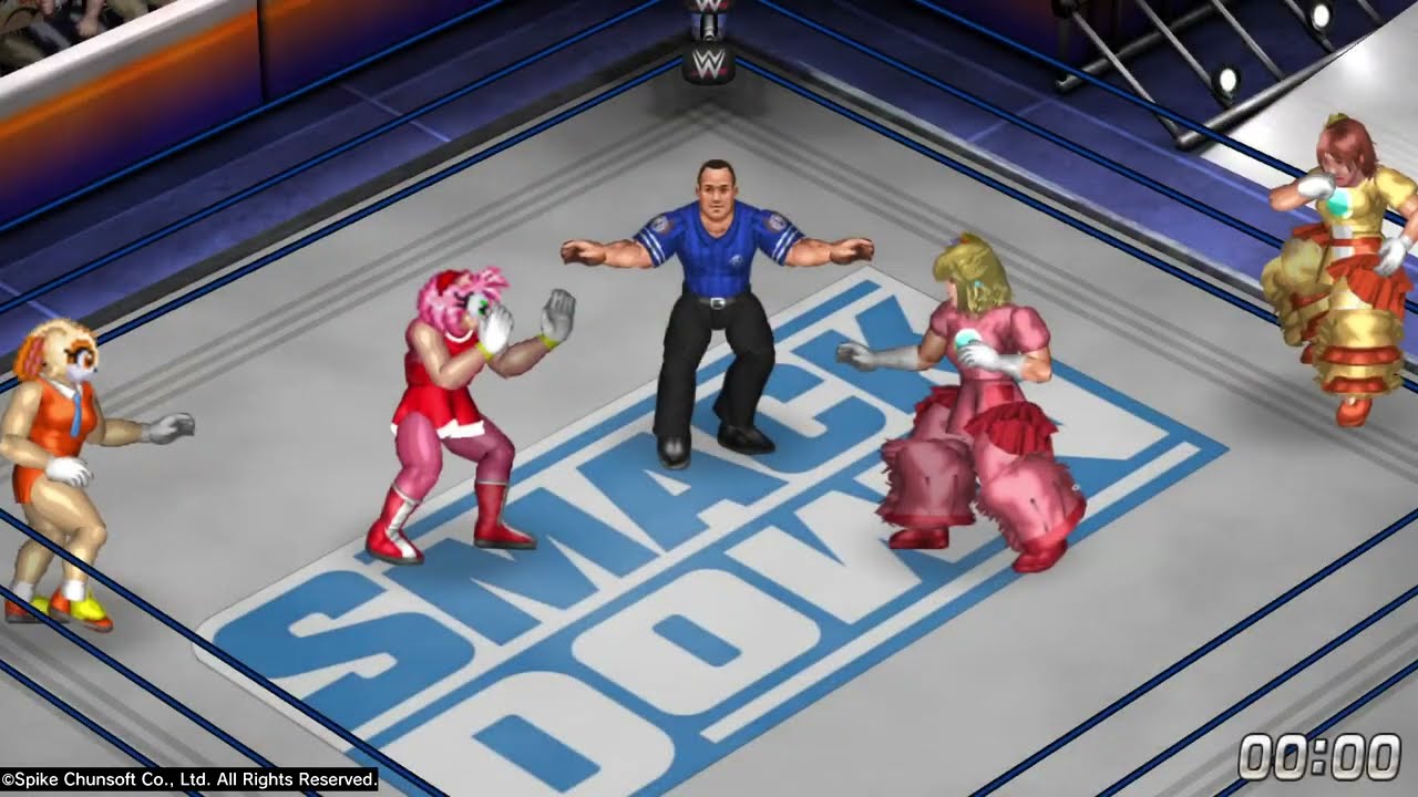 FIRE PRO WRESTLING WORLD: Amy and Cream vs. Peach and Daisy