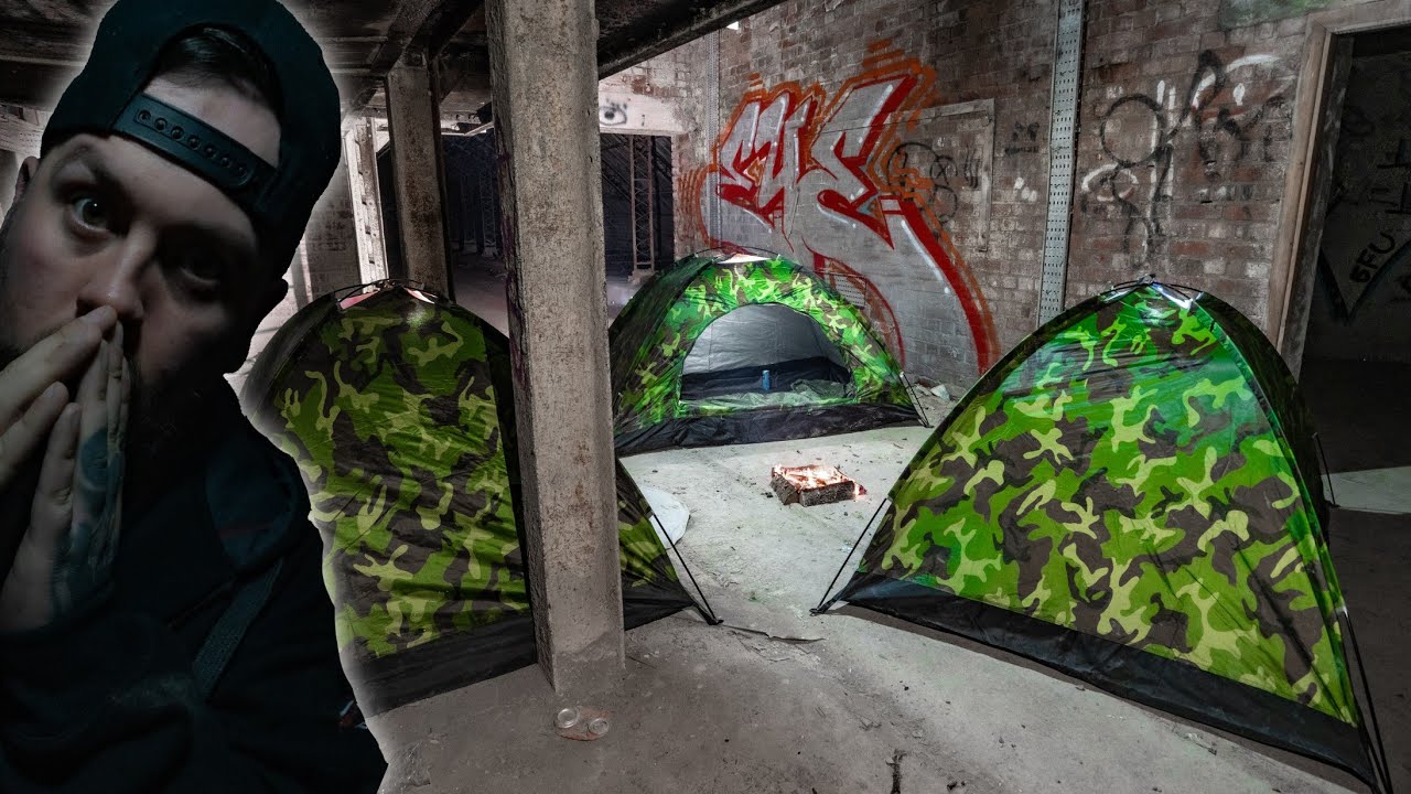 CAMPING IN A ABANDONED HAUNTED FACTORY | SOMETHING WAS WALKING AROUND US