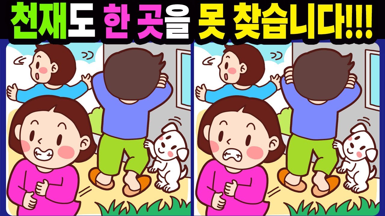【다른그림찾기/치매예방】천재도 한 곳을 못 찾습니다!【틀린그림찾기/두뇌운동/숨은그림찾기/Find the Difference/치매예방퀴즈】1003