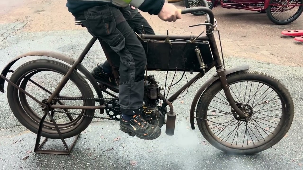Motorcykel med FAFNIR 3,5 hk motor, 350cc, Tyskland 1903-05