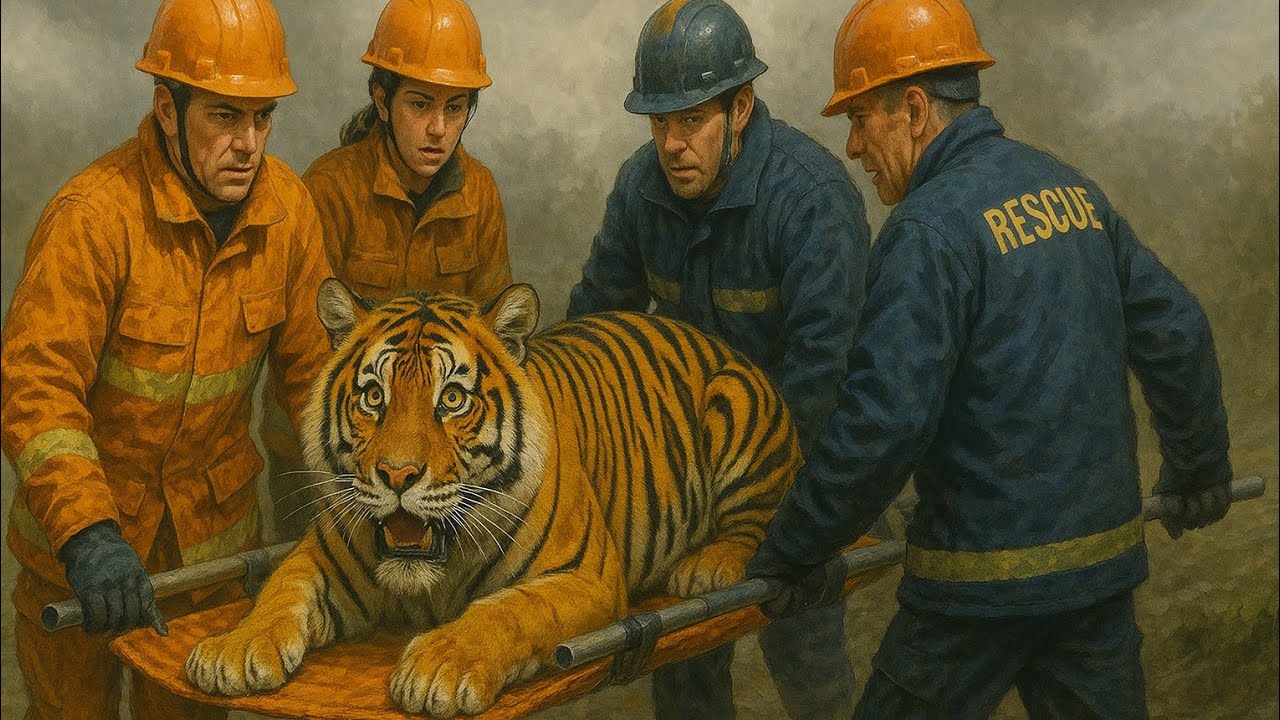 "A Brave Rescue Team Saves a Tiger" 