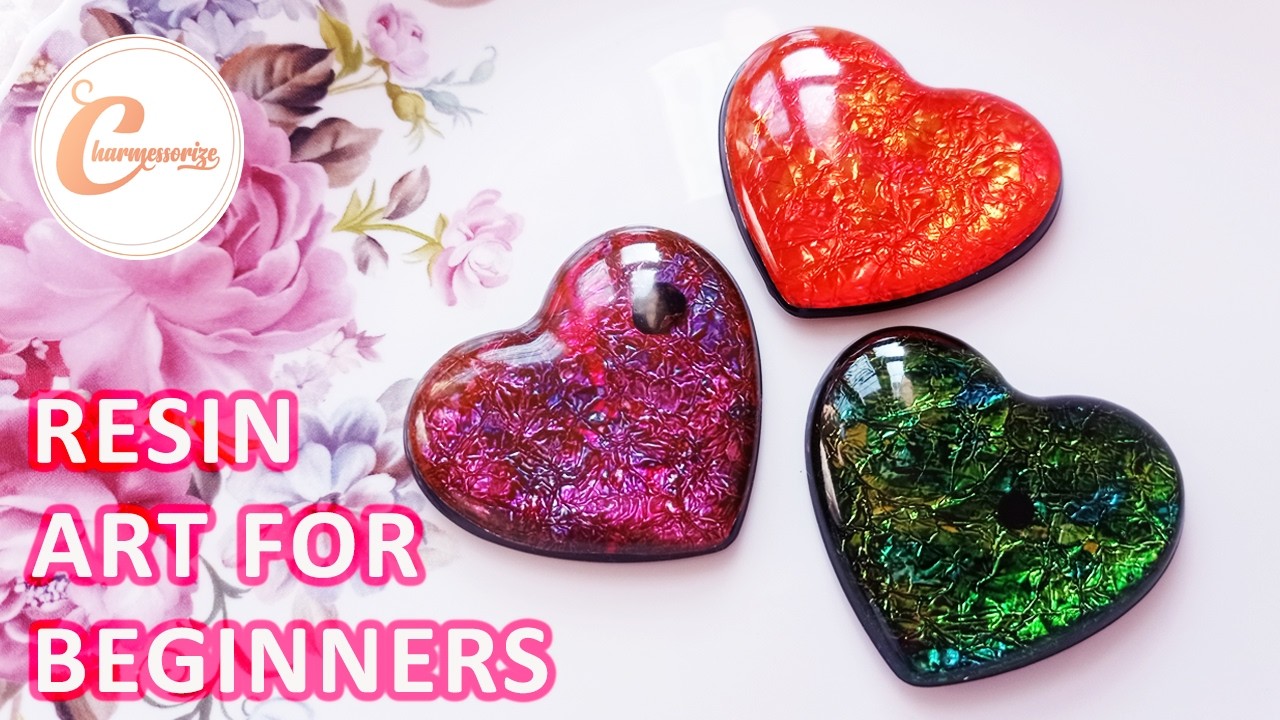 DIY Epoxy Resin Craft and Accessories | Pocket Hearts with Aluminum Foil | Resin Craft for Beginners