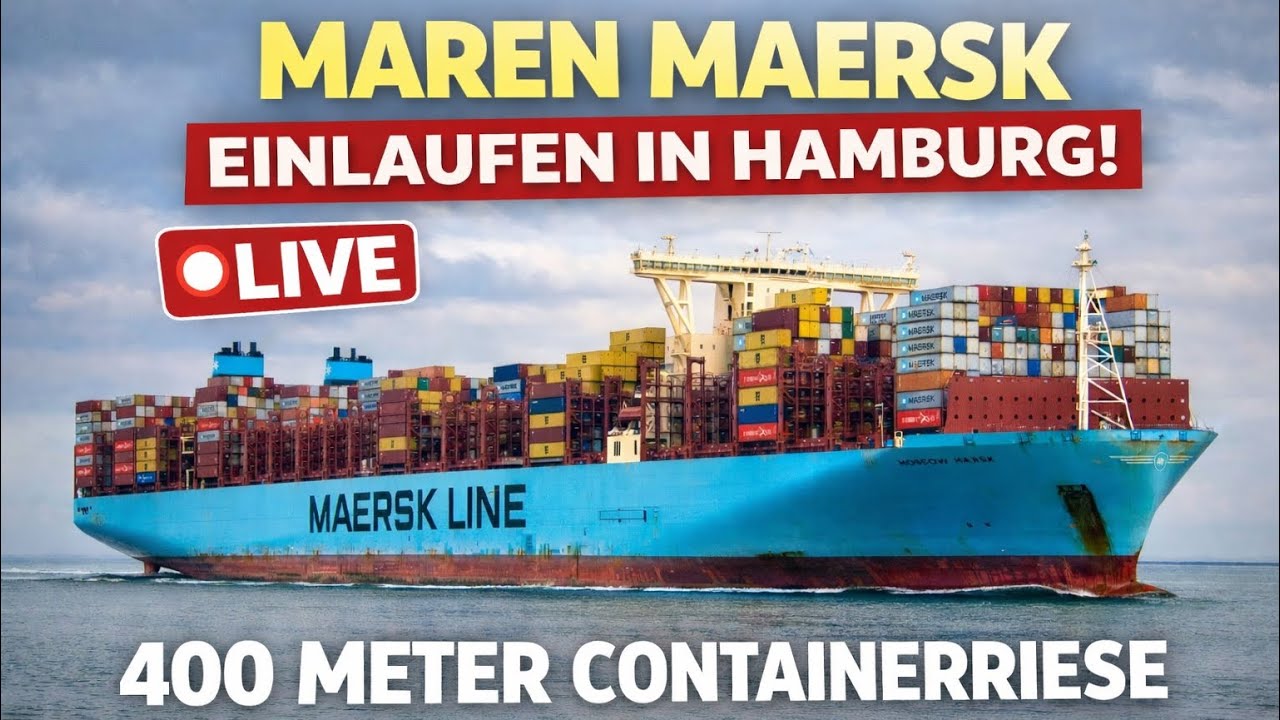 MILAN MAERSK läuft in Hamburg ein LIVE | 400 m Container-Gigant vor Blankenese