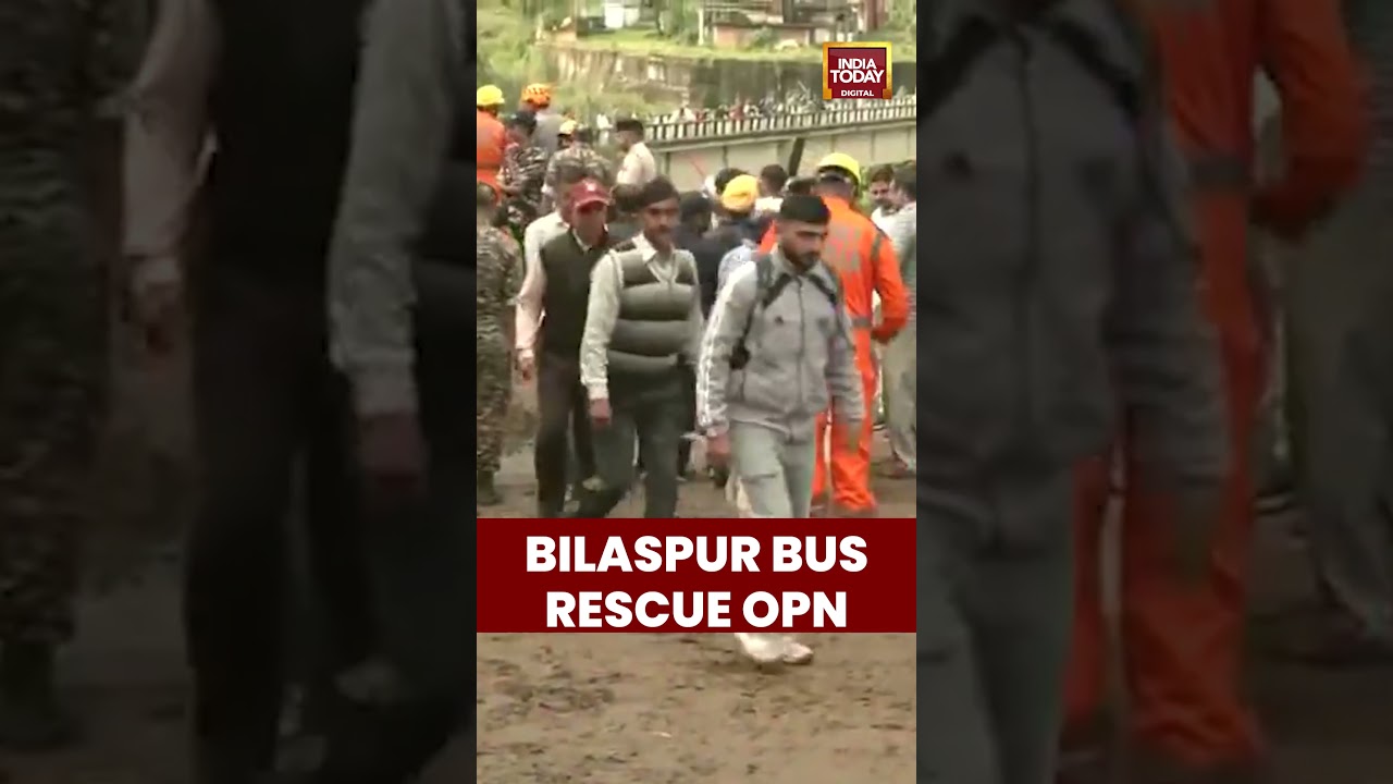 Bilaspur Bus Rescue Operation | #shorts #himchalpradesh #bilaspur #rescueoperation #ndrf #landslide