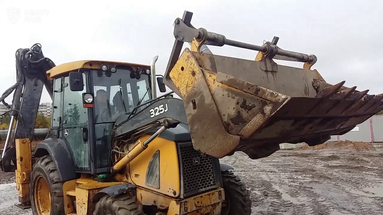 Экскаватор-погрузчик John Deere 325J – продается на HEAVY FAIR! Видео диагностика экскаватора