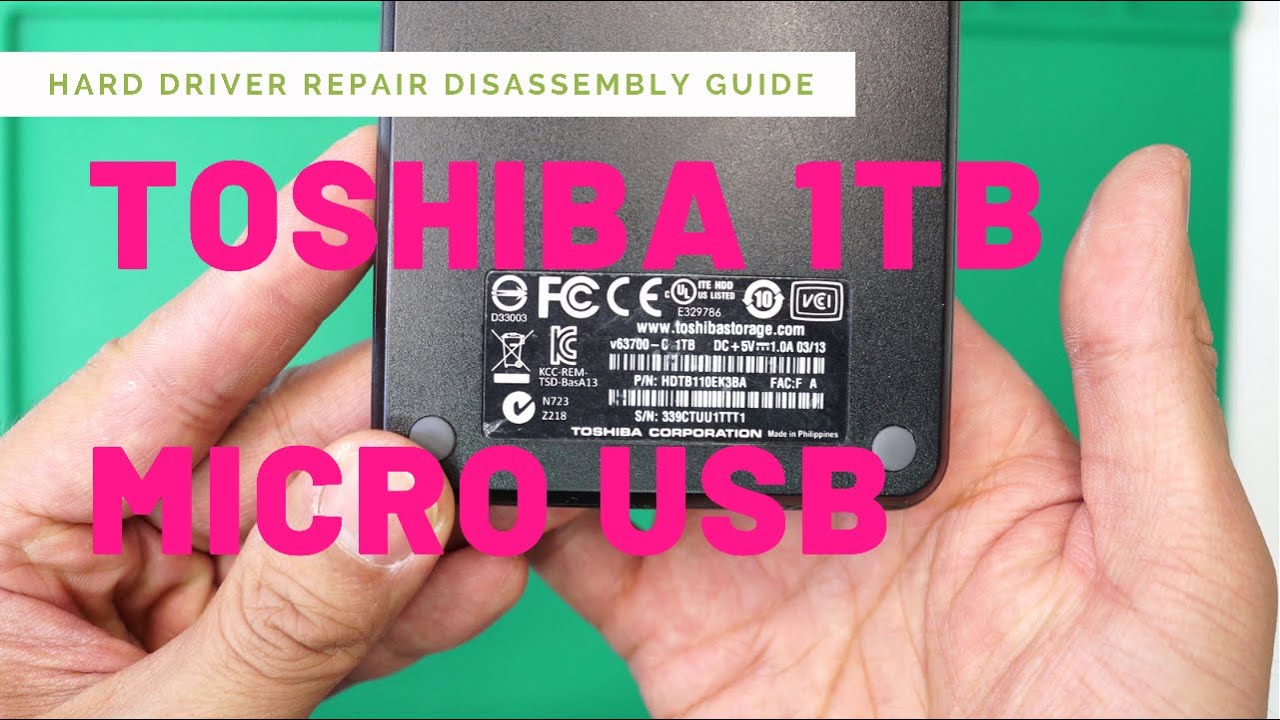 Open Disassembly hard driver TOSHIBA 2.5 USB 3.0 1TB STOR.E BASICS HDTB110EK3BA replace Micro USB