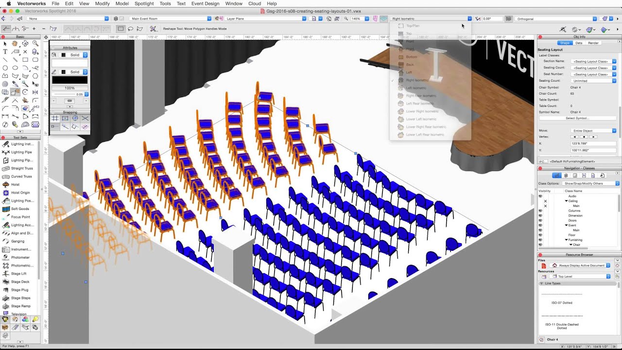 GSG - Vectorworks Spotlight 2016 - 08 Seating Layouts