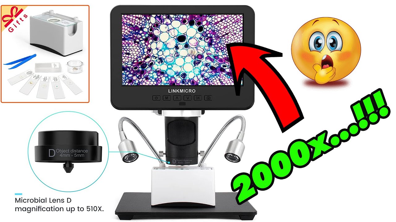 My NEW 7 inch 3 Lens 2000X HDMI Digital Microscope - LINKMICRO LM246MS UHD 2160P