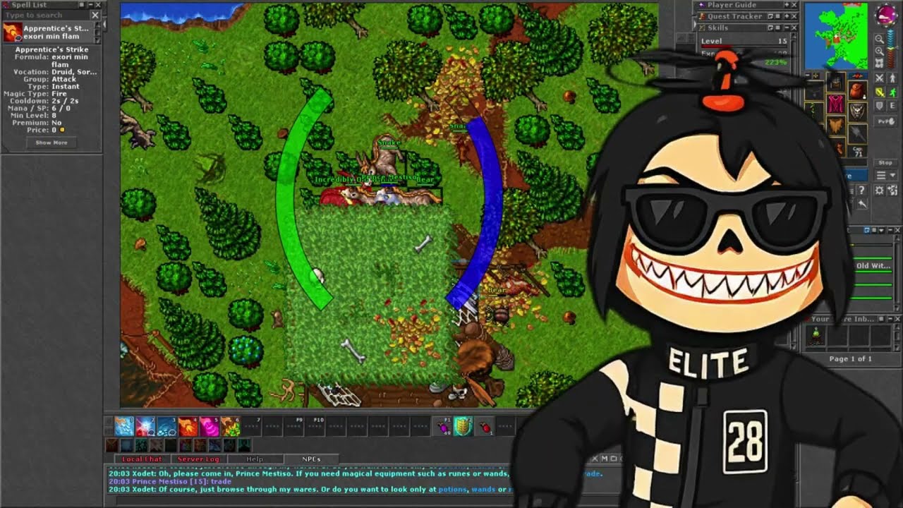 TREINO INFINITO DE SKILLS LOW LEVEL com a OLD WITCH (Tibia 2025)