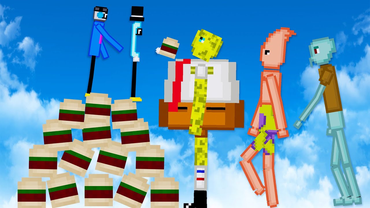 We Fed Spongebob ONE MILLION Krabby Patties and Ruin Everything in People Playground!