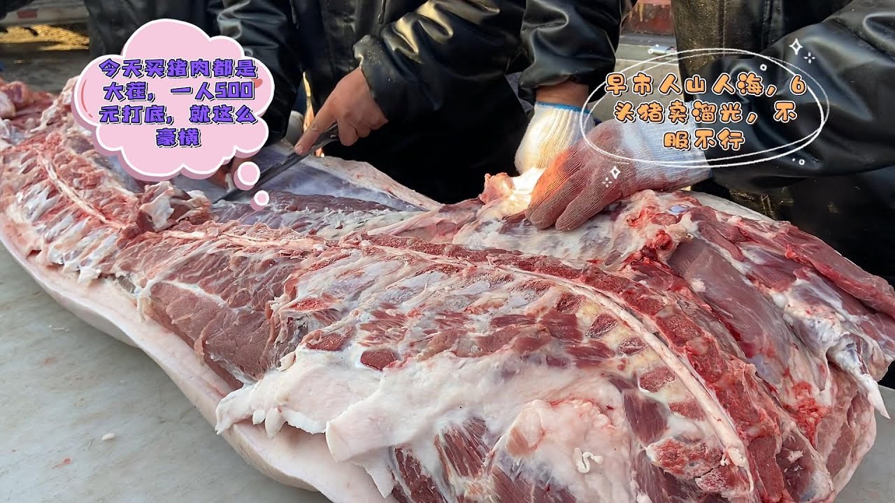 华哥6头猪卖净了，不服不行，买肉都大碴起步500元，就这么豪横#pork #猪肉 #玖叔vlog#华哥猪肉#玖叔猪肉#豬肉
