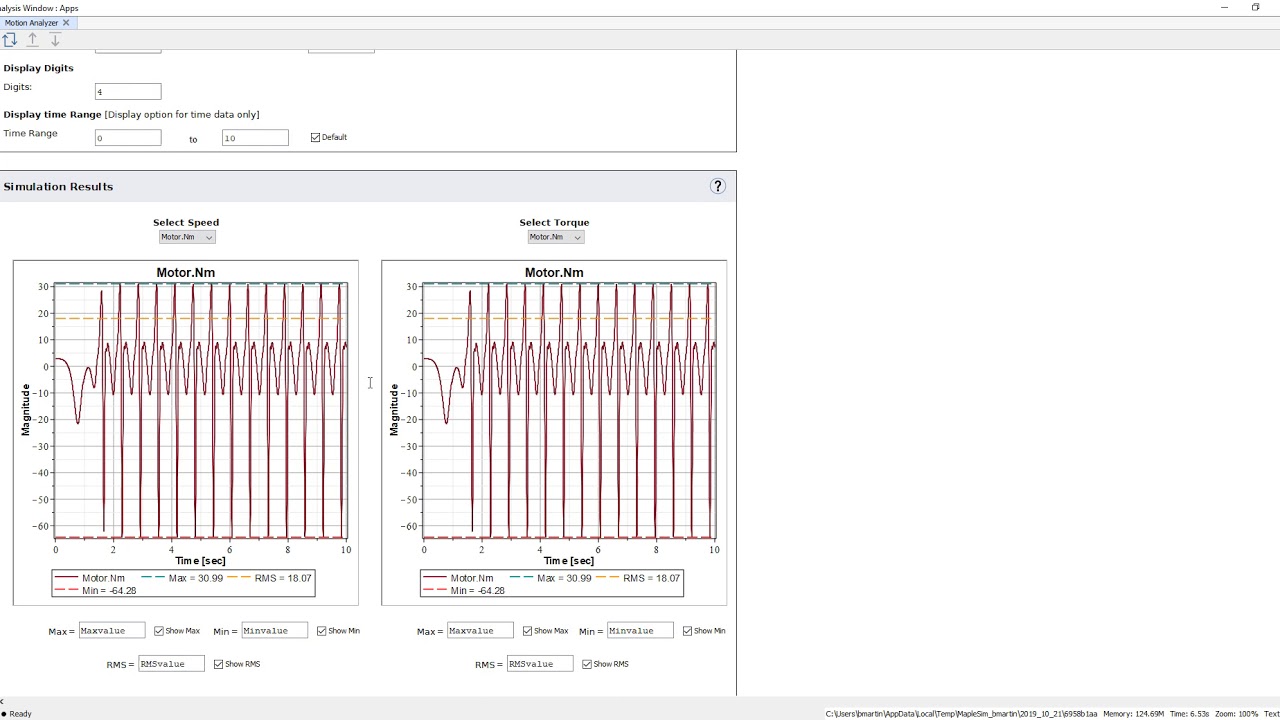 Motor Sizing with MapleSim and Motion Analyzer