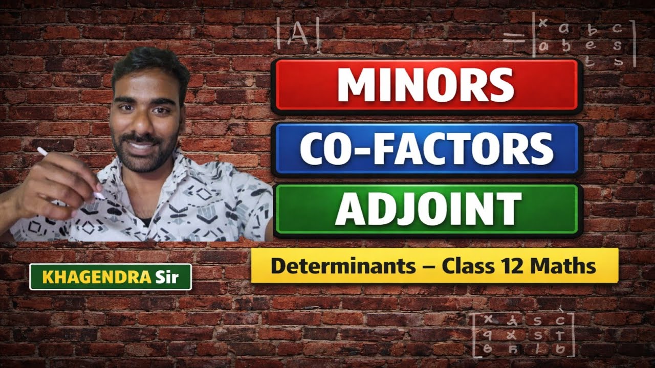 Class 12 How to find minors, co-factors,& adjoins of A . in 1-short with examples in a simple way .
