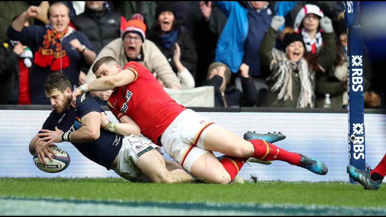 Tommy Seymour scores in the corner against Wales! | RBS 6 Nations