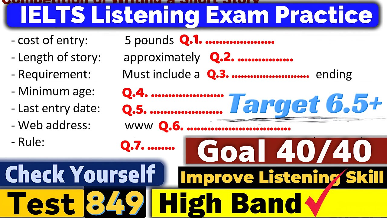 IELTS Listening Practice Test 2025 with Answers | Recent Exam - 849