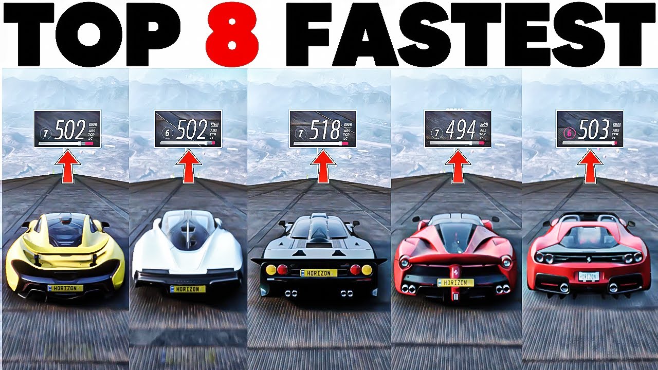 TOP 10 FASTEST MCLAREN Vs FERRARI CARS in Forza Horizon 5 | Insane Downhill Top Speed + Jump