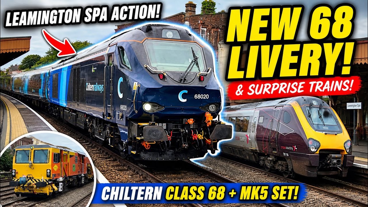 Trains at Leamington spa including the brand new livery Chiltern class 68 mk5 set and more surprises