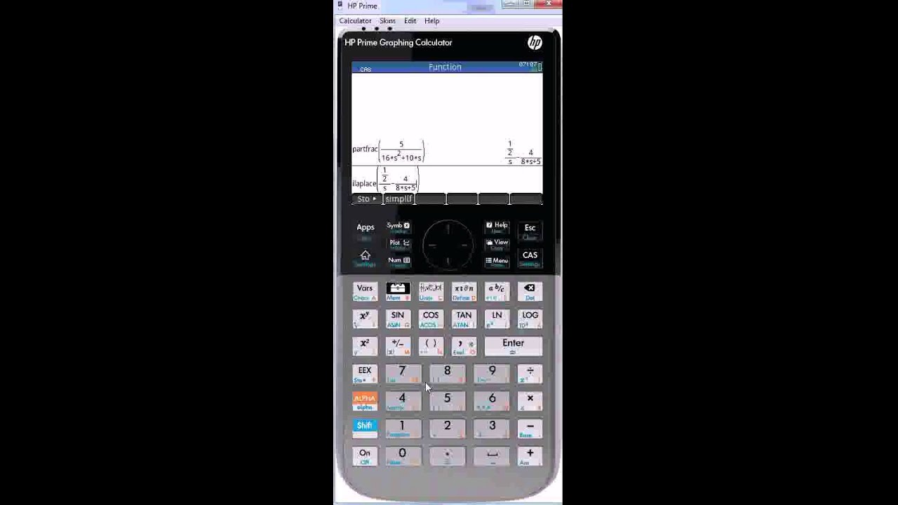 HP Prime PFD and Inverse Laplace example