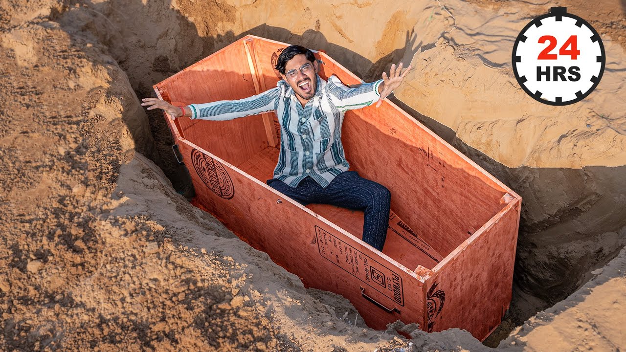 24 घंटे ज़मीन में ज़िंदा दफ़न | 24 Hours Buried Alive Underground Challenge- Will I Survive?