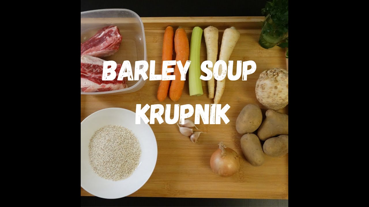Traditional slavic soup - Barley Soup - Krupnik