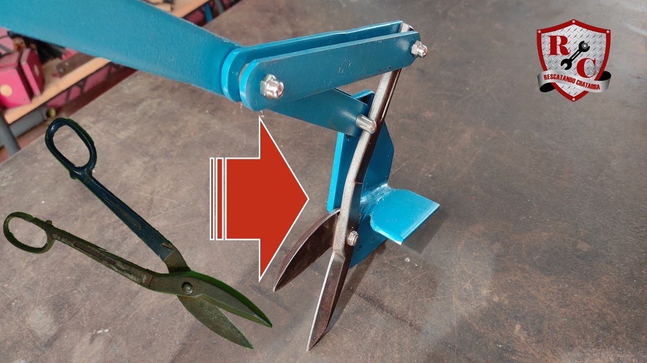 Como hacer una CIZALLA en casa para potenciar el corte de laminas / chapas HOMEMADE SHEAR.