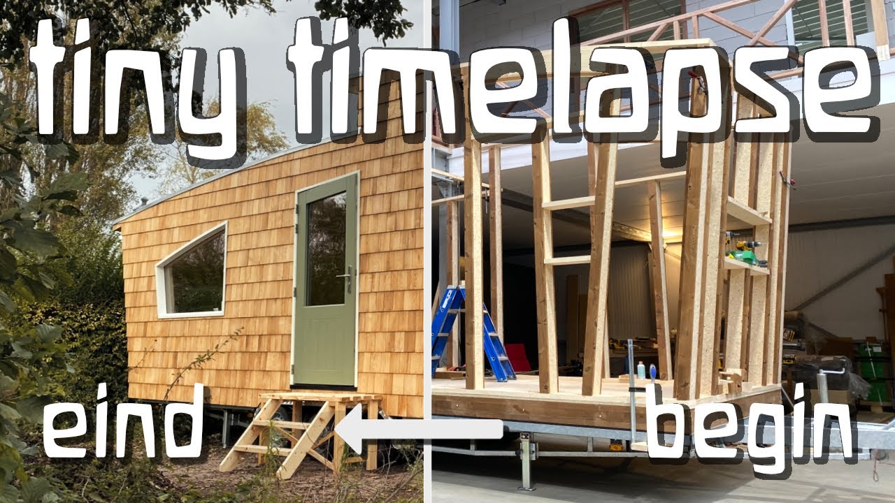 6 min tiny house timelapse • houtskeletbouw • timelapse • buiten familie