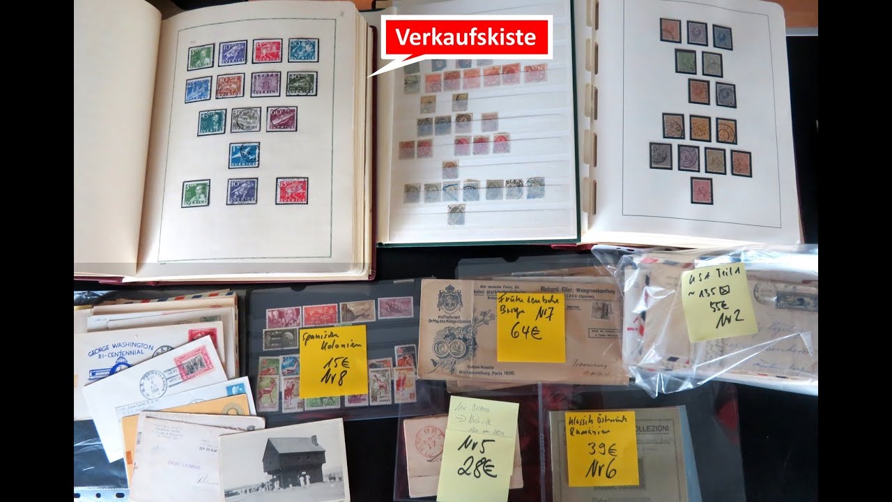 Briefmarken Verkaufsfilm: Schatzsuche und Verkauf Kommissionskiste 10 mit Briefmarken, usw.