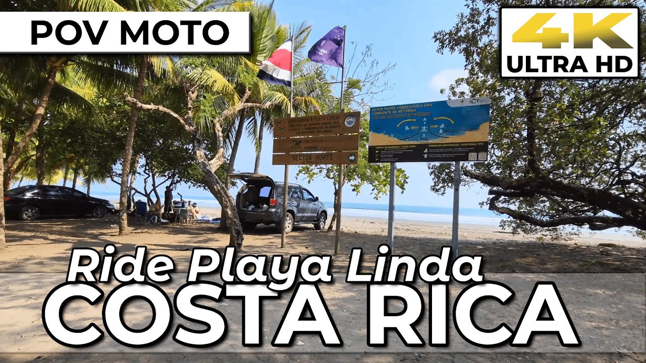 🏖️ [4K] [60fps] Moto POV at Playa Linda, Costa Rica + Beach Views #travel #tourism