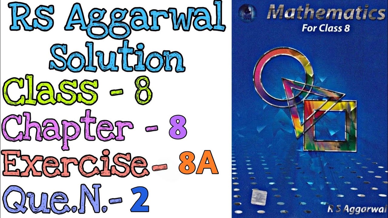 Linear Equation | Class 8 Exercise 8A Question Number 2 | Rs Aggarwal Class 8 | Md Sir class 8