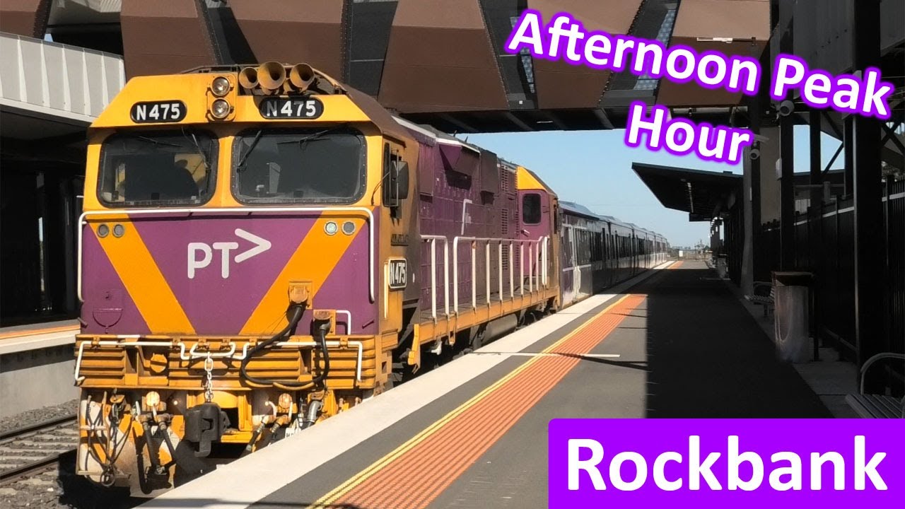 V/Line trains at Rockbank during Peak Hour; N Class trains & Vlocities - Melbourne Transport