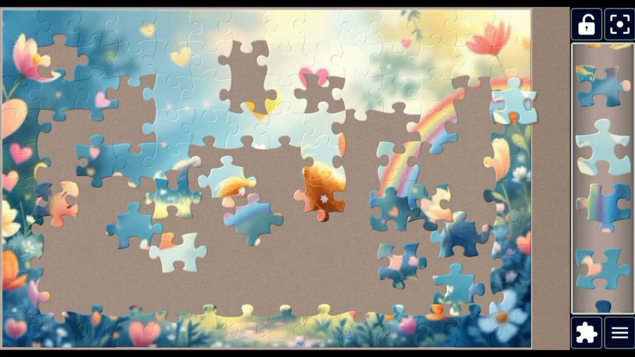 “Love Under the Rainbow 🌈✨🧩⭐//Cartoon jigsaw puzzle 