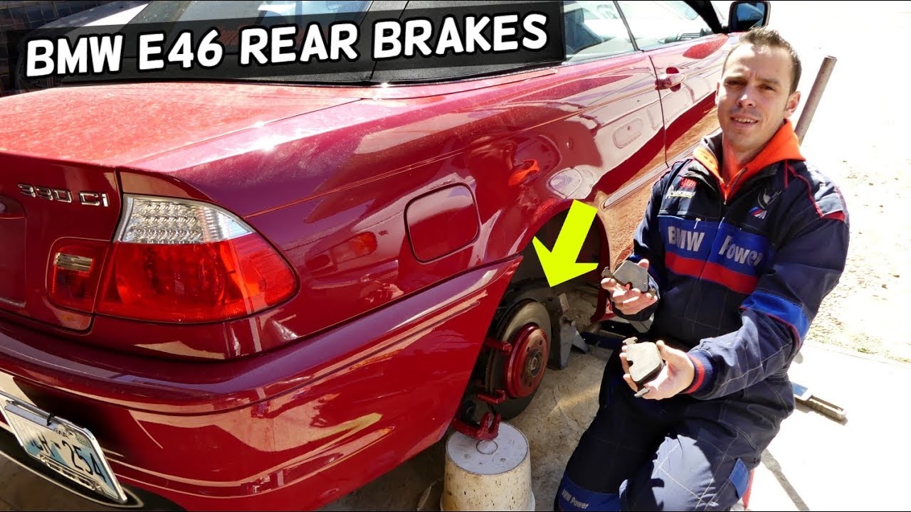 BMW E46 REAR BRAKE PADS DISC ROTORS REPLACEMENT REMOVAL 325i 328i 330i 330d 320i 323i 318i 325d 320d