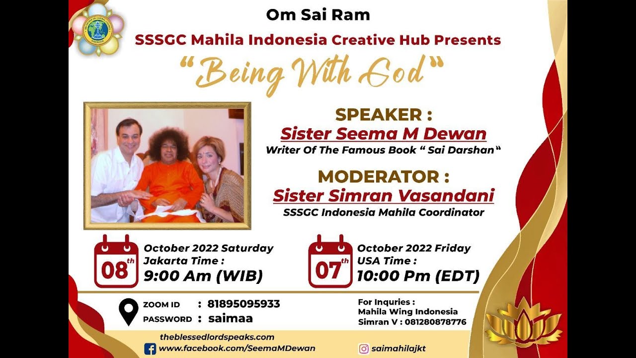 Ladies Day , 19 Nov 2022 with Sister Seema Dewan (SSSGC Jakarta - Mahila Wing)