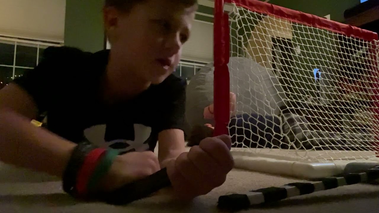 Knee hockey with my brother (game 5)