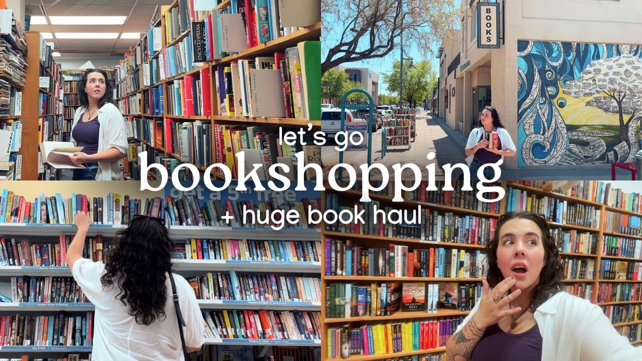 book shopping vlog 📖🛍✨ *little library, used bookstore, Barnes & Noble + a huge haul!*