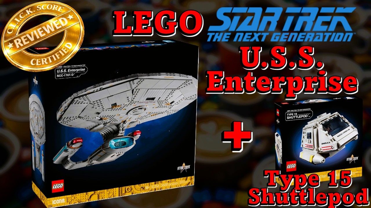 LEGO Star Trek U S S  Enterprise NCC 1701 D & LEGO 40768 Type 15 Shuttlepod - Speed Build and Review